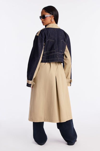 Manteau Trench en Denim - Lavage Foncé