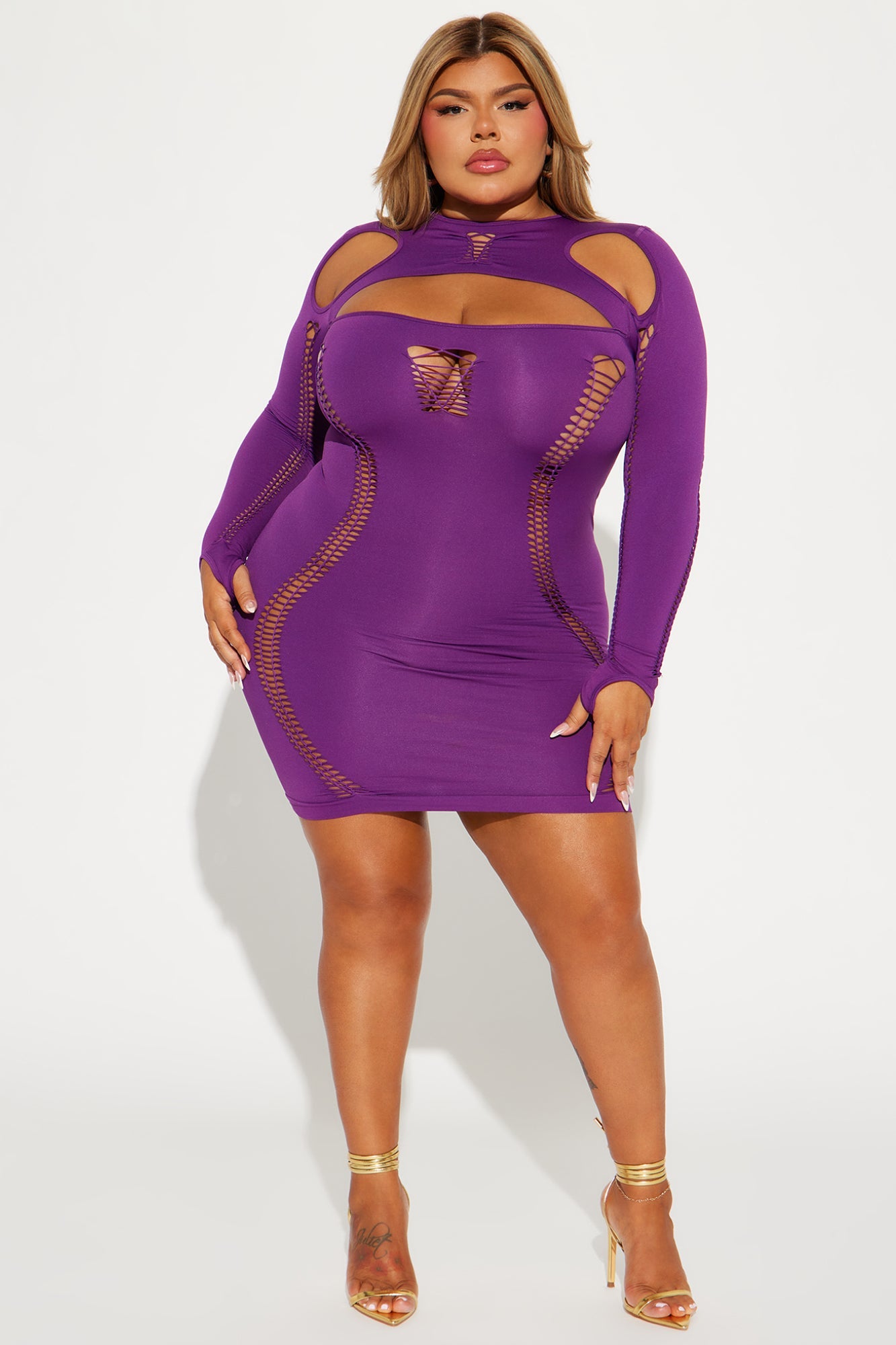 Robe Mini Sans Couture - Violet
