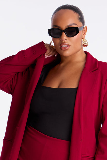 Manteau en Crêpe "Feeling Regal" - Vin