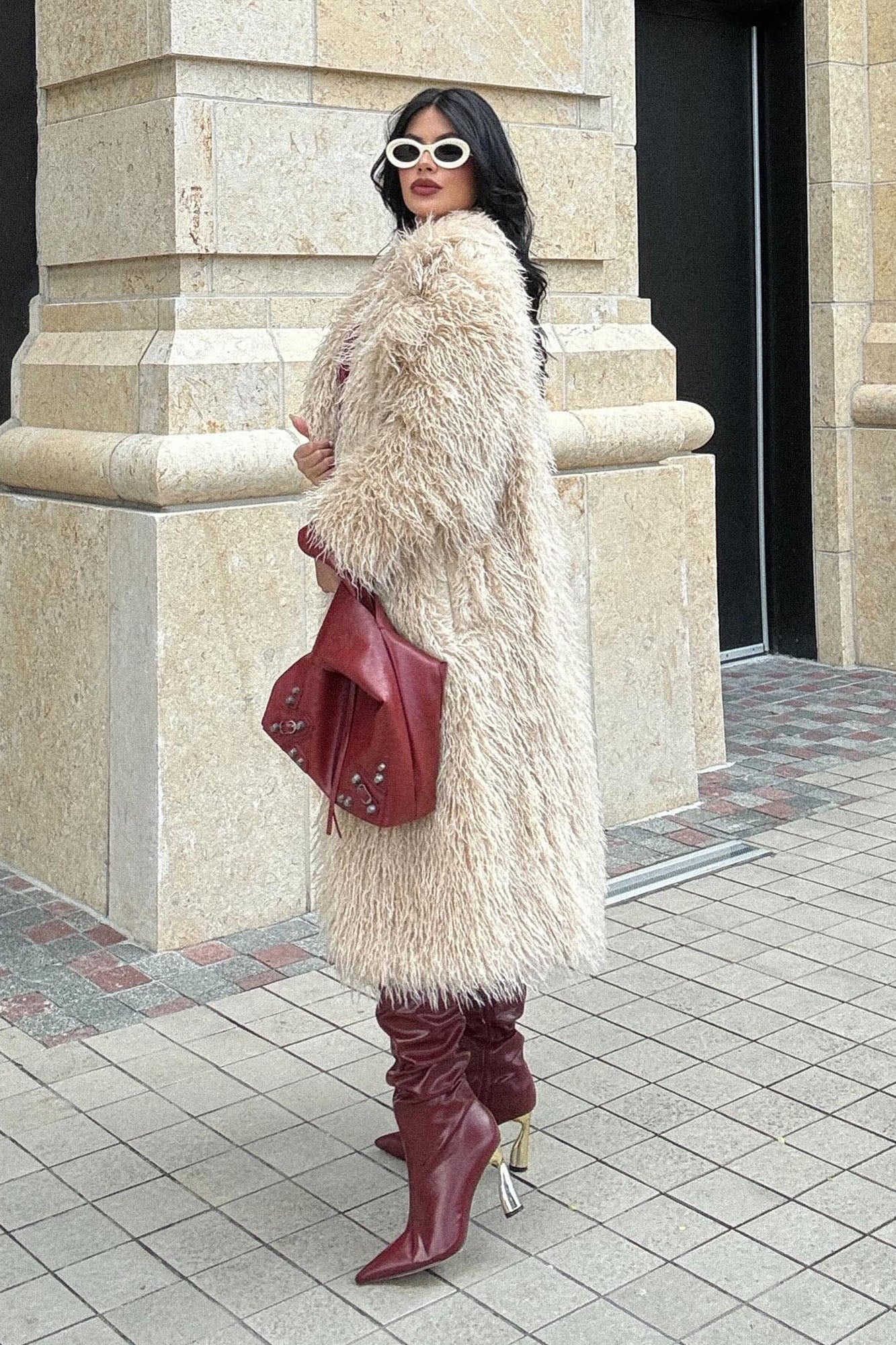 Manteau Trench en Fausse Fourrure Nikita - Tan