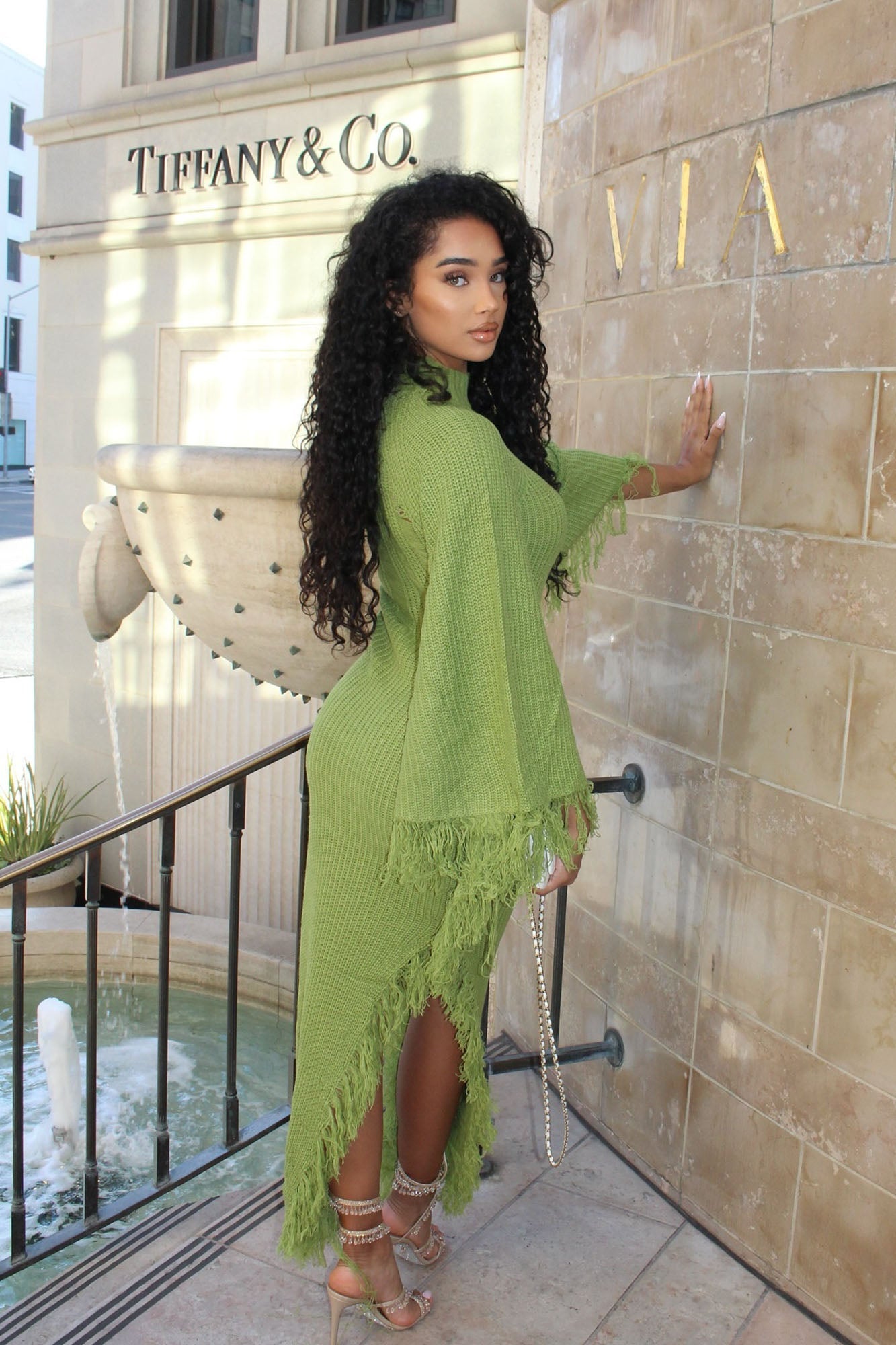 Robe Maxi Pull Venae - Chartreuse