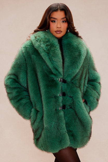 Veste en Fausse Fourrure Tundra - Vert