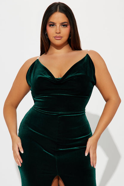 Votre Robe Maxi en Velours - Hunter