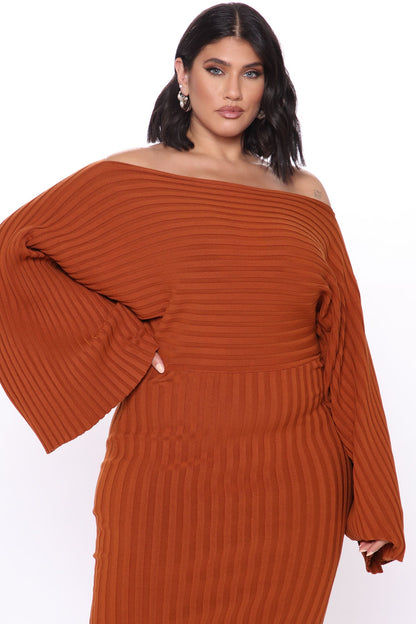 Robe Midi Pull - Cognac