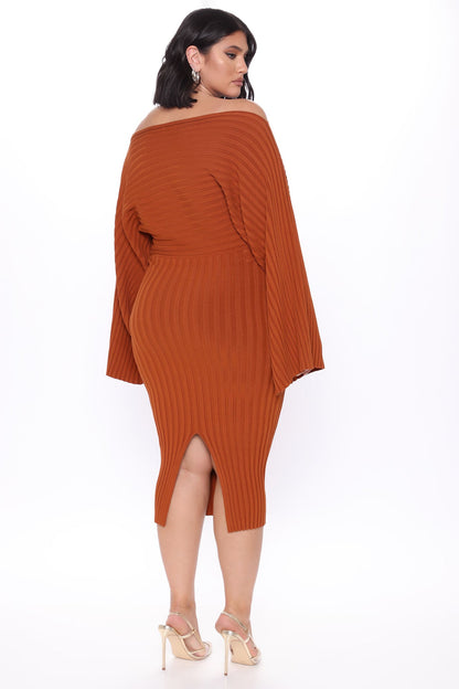Robe Midi Pull - Cognac