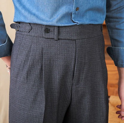 Cagliari Waffle Seersucker Pleated Bermudas