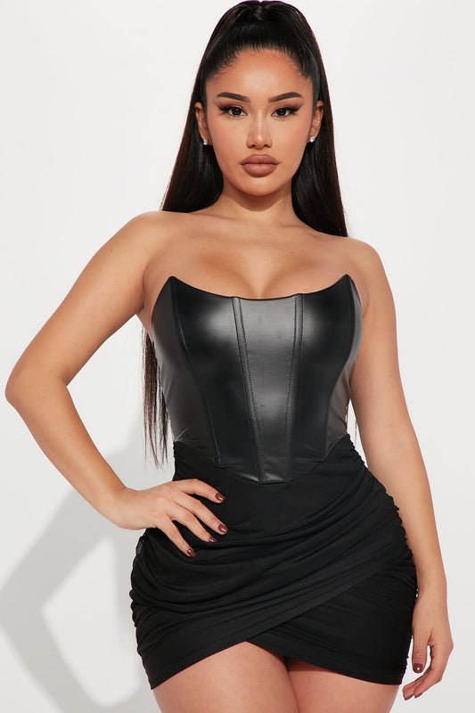 Robe Mini Corset Mila - Noir