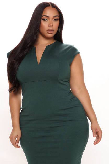 Robe Midi Sculptante CEO - Émeraude