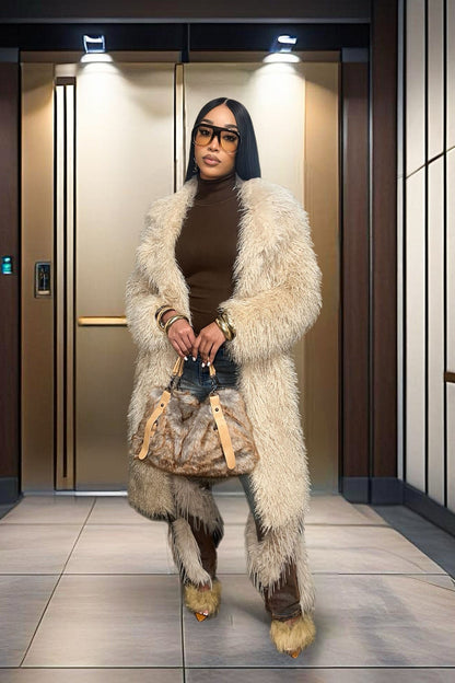 Manteau Trench en Fausse Fourrure Nikita - Tan