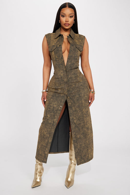 Robe Maxi en Denim Sadie - Olive