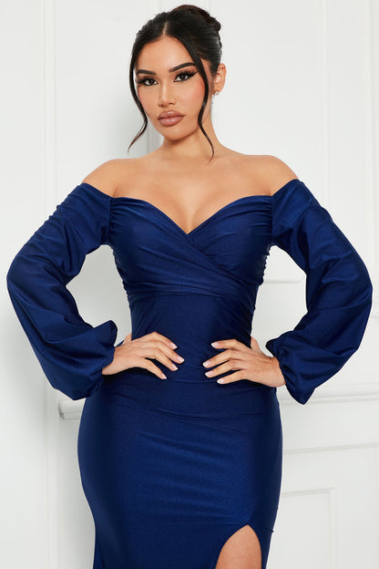 Robe Maxi Off-Shoulder Denise - Marine