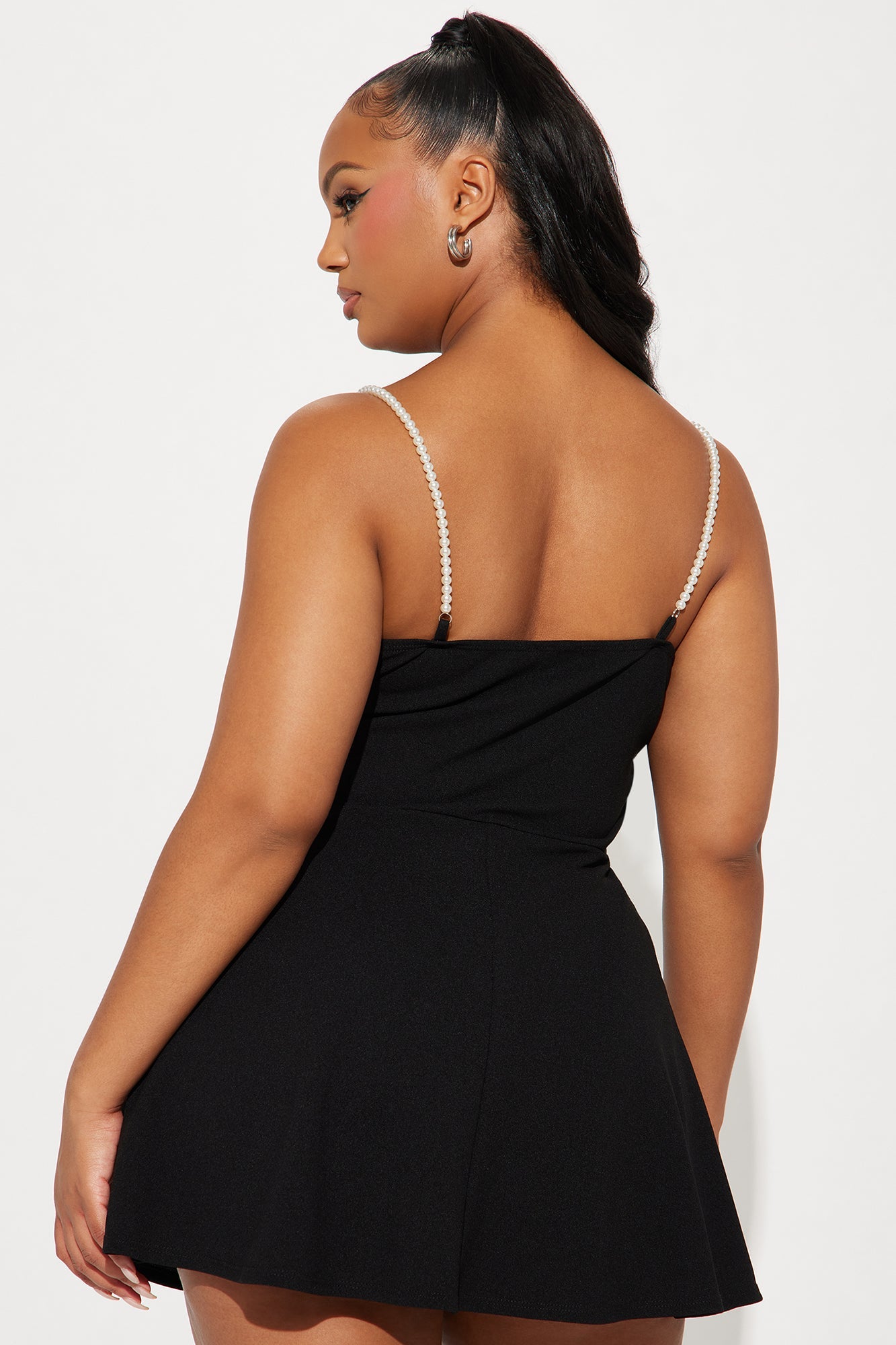 Robe Mini en Tricot Crêpe - Noir