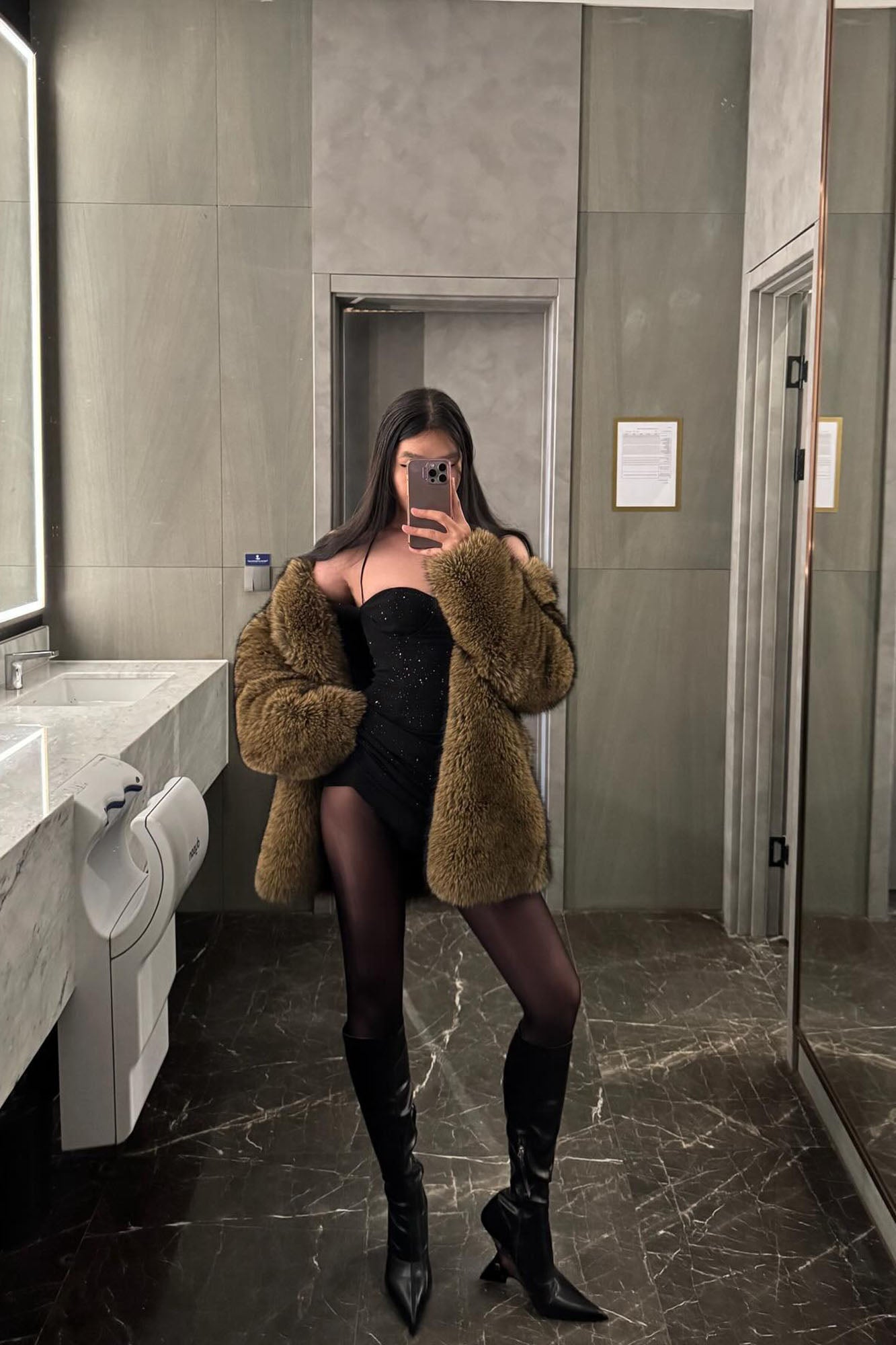 Manteau en Fausse Fourrure So Demure - Marron