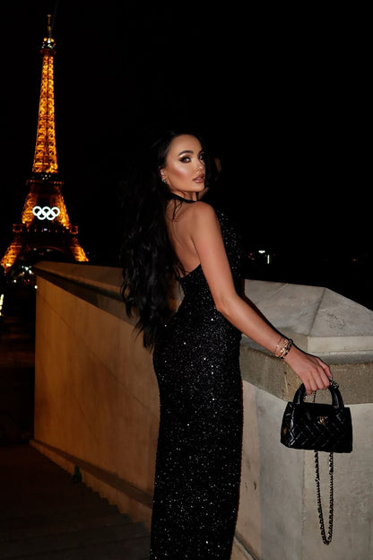 Robe Maxi Pailletée Hailie - Noir