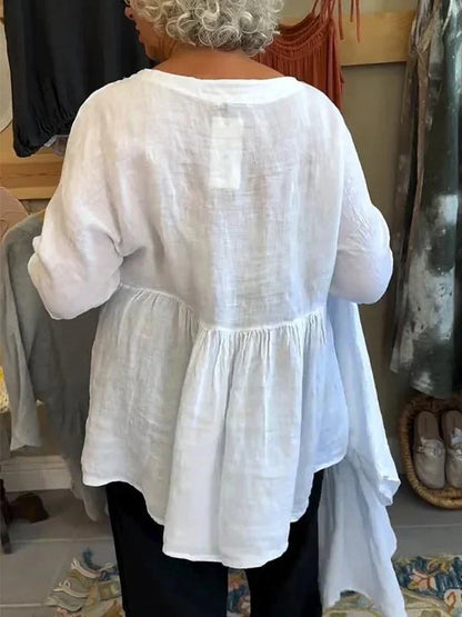 Melinda | Haut à col en V à manches mi-longues