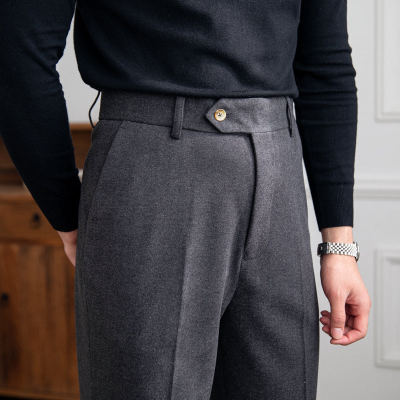 Pantalon droit en feutre de laine Bristol