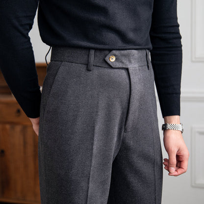 Pantalon droit en feutre de laine Bristol