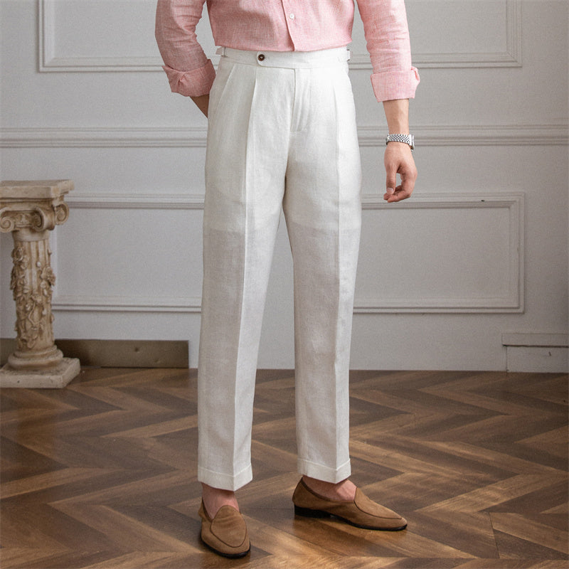 Pantalon en Lin Plissé Monte Carlo