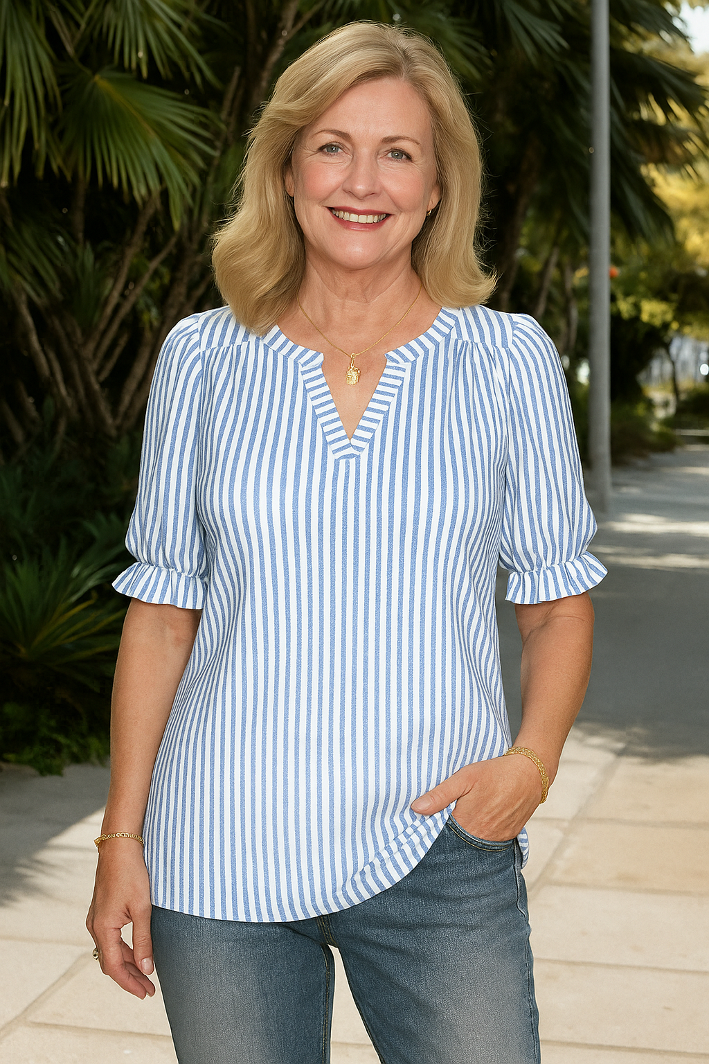 Simone | Blouse Rayée Quotidienne