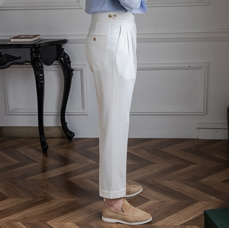 Pantalon Plissé Coupe Droite Moneglia