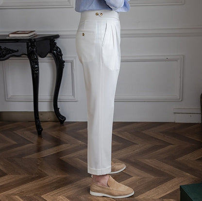 Pantalon Plissé Coupe Droite Moneglia