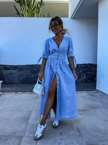 Ivanka™ | Robe en Denim Lumineuse