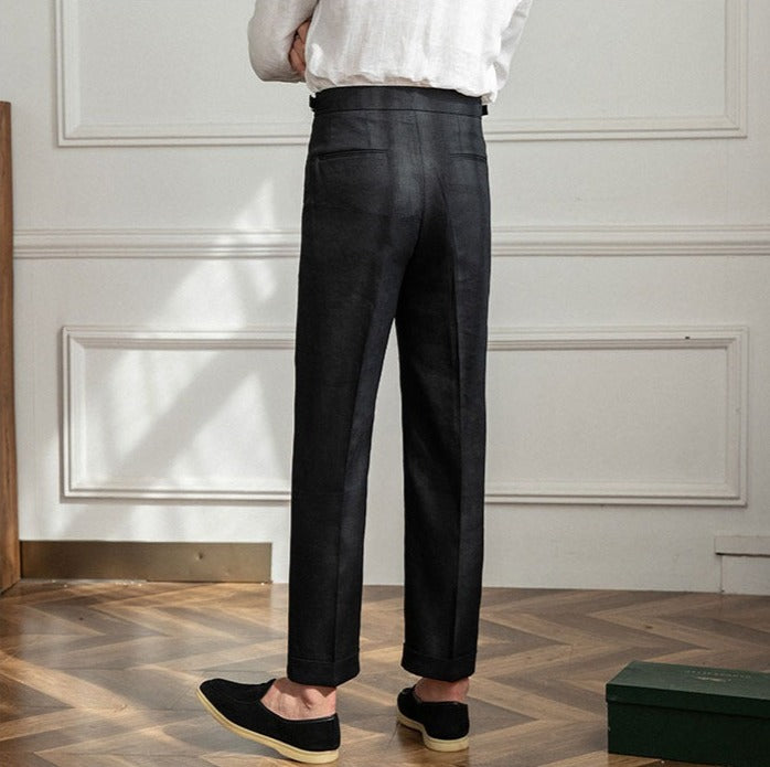 Pantalon en Lin Plissé Monte Carlo