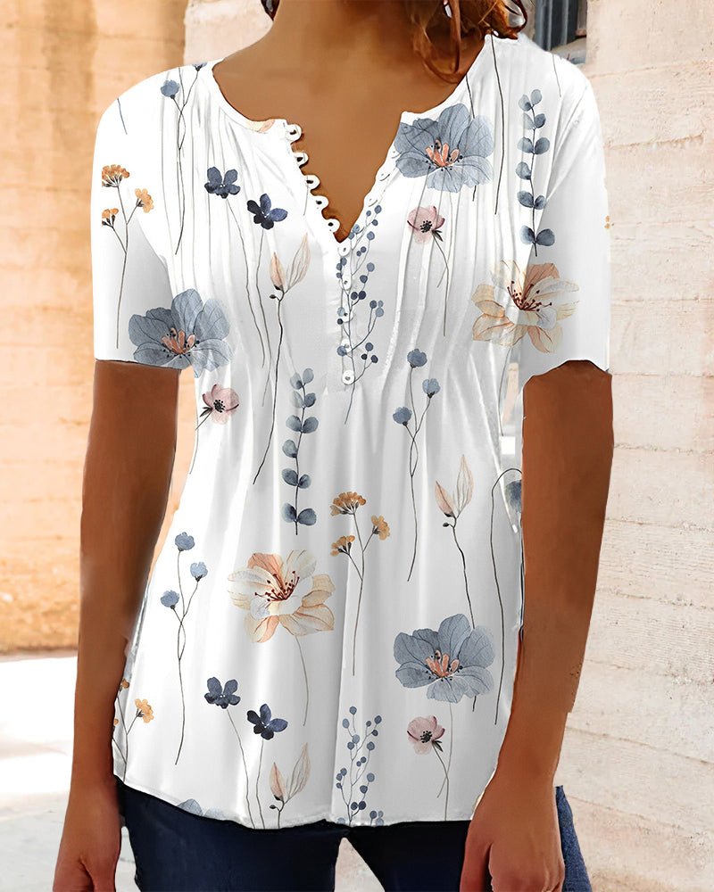 Lily | Blouse à col en V boutonnée