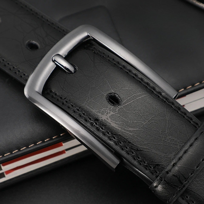 Ceinture en cuir de vachette gunmetal Ashford