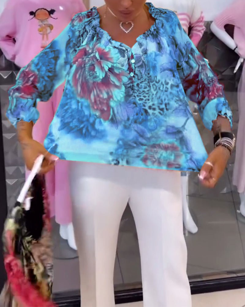 Elsie | Blouse Florale à Col V