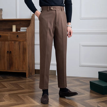 Pantalon droit en feutre de laine Bristol