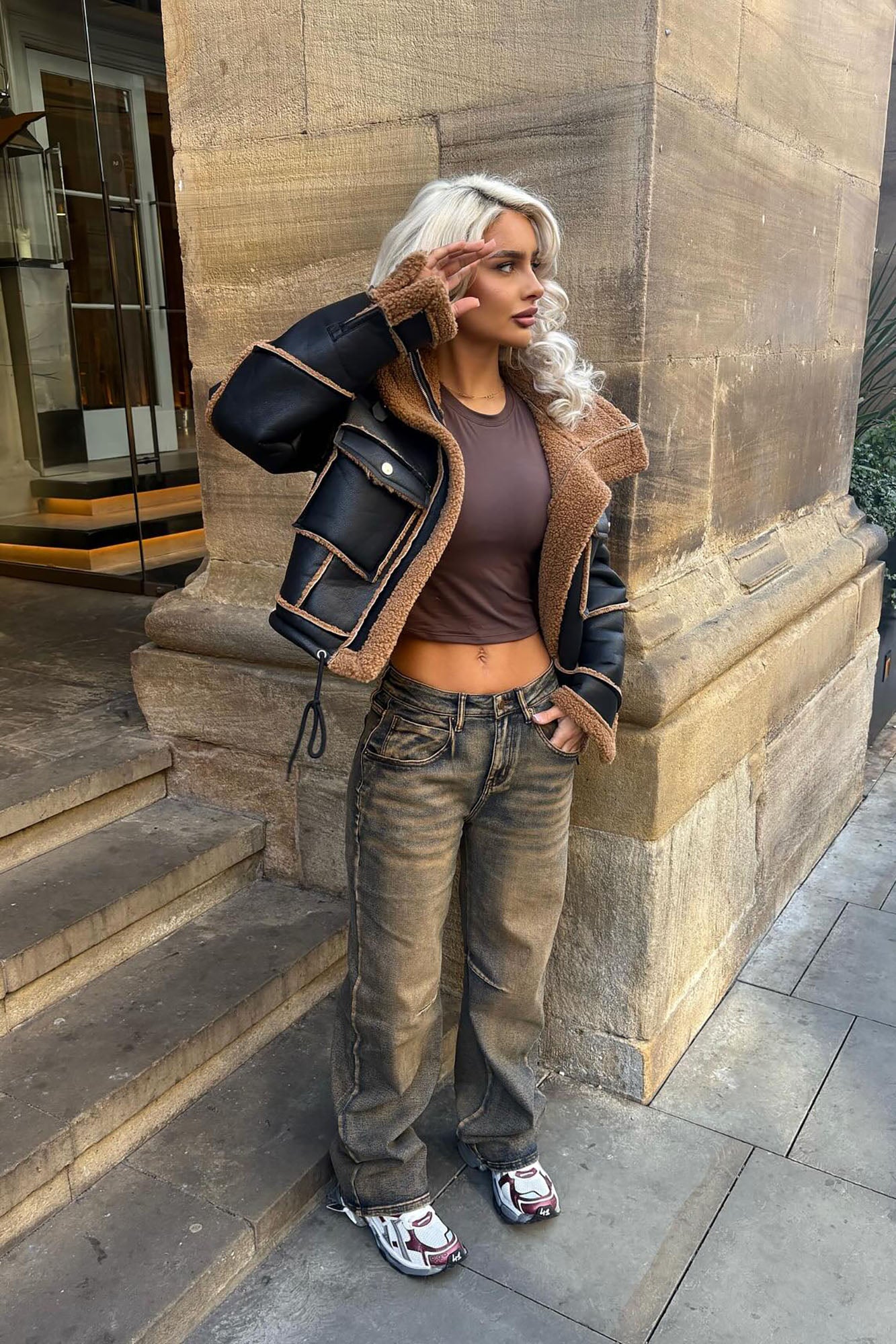 Veste en Mouton Shearling - Noir