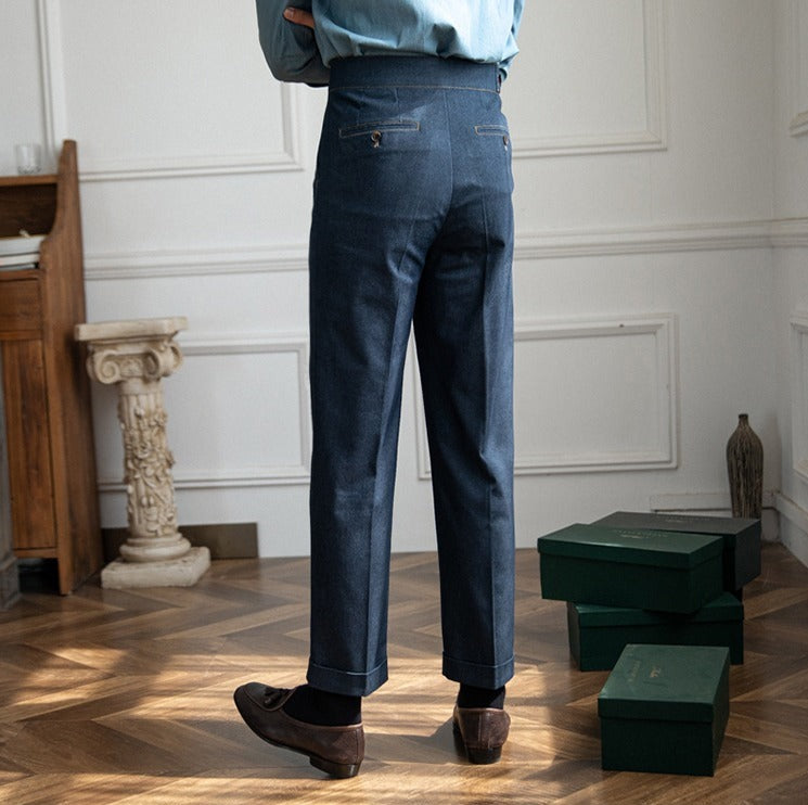 Pantalon Droit en Denim Portovenere