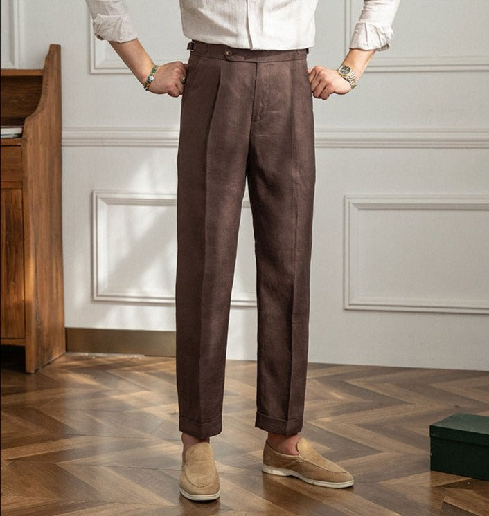 Pantalon en Lin Plissé Monte Carlo