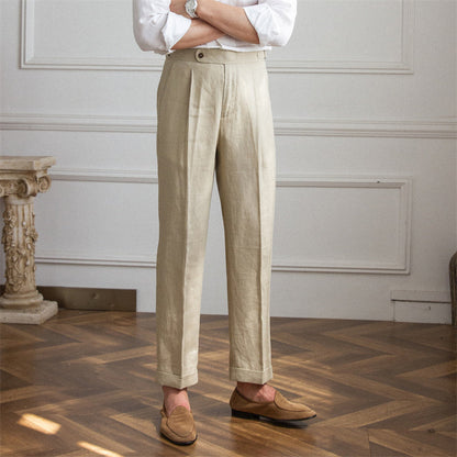 Pantalon en Lin Plissé Monte Carlo