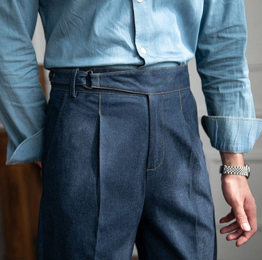 Pantalon Droit en Denim Portovenere