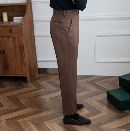 Pantalon droit en feutre de laine Bristol