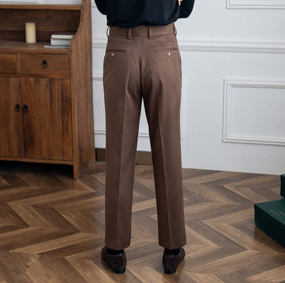 Pantalon droit en feutre de laine Bristol