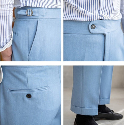 Pantalon Plissé Élastique Coupe Droite Dolce