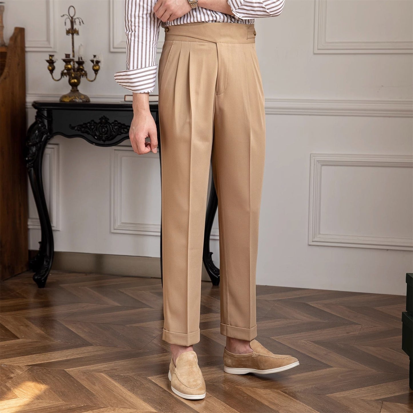 Pantalon Plissé Coupe Droite Moneglia