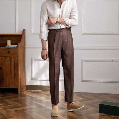 Pantalon en Lin Plissé Monte Carlo