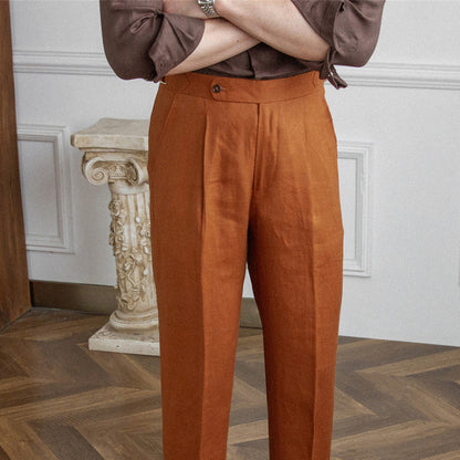 Pantalon en Lin Plissé Monte Carlo