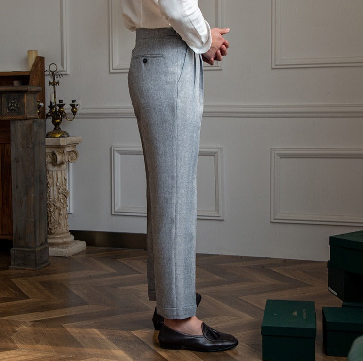 Pantalon droit en flanelle à carreaux St Ives