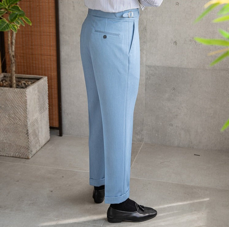 Pantalon Plissé Élastique Coupe Droite Dolce