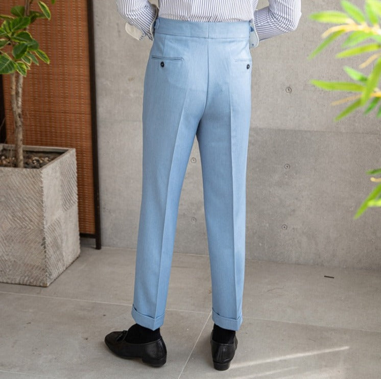 Pantalon Plissé Élastique Coupe Droite Dolce