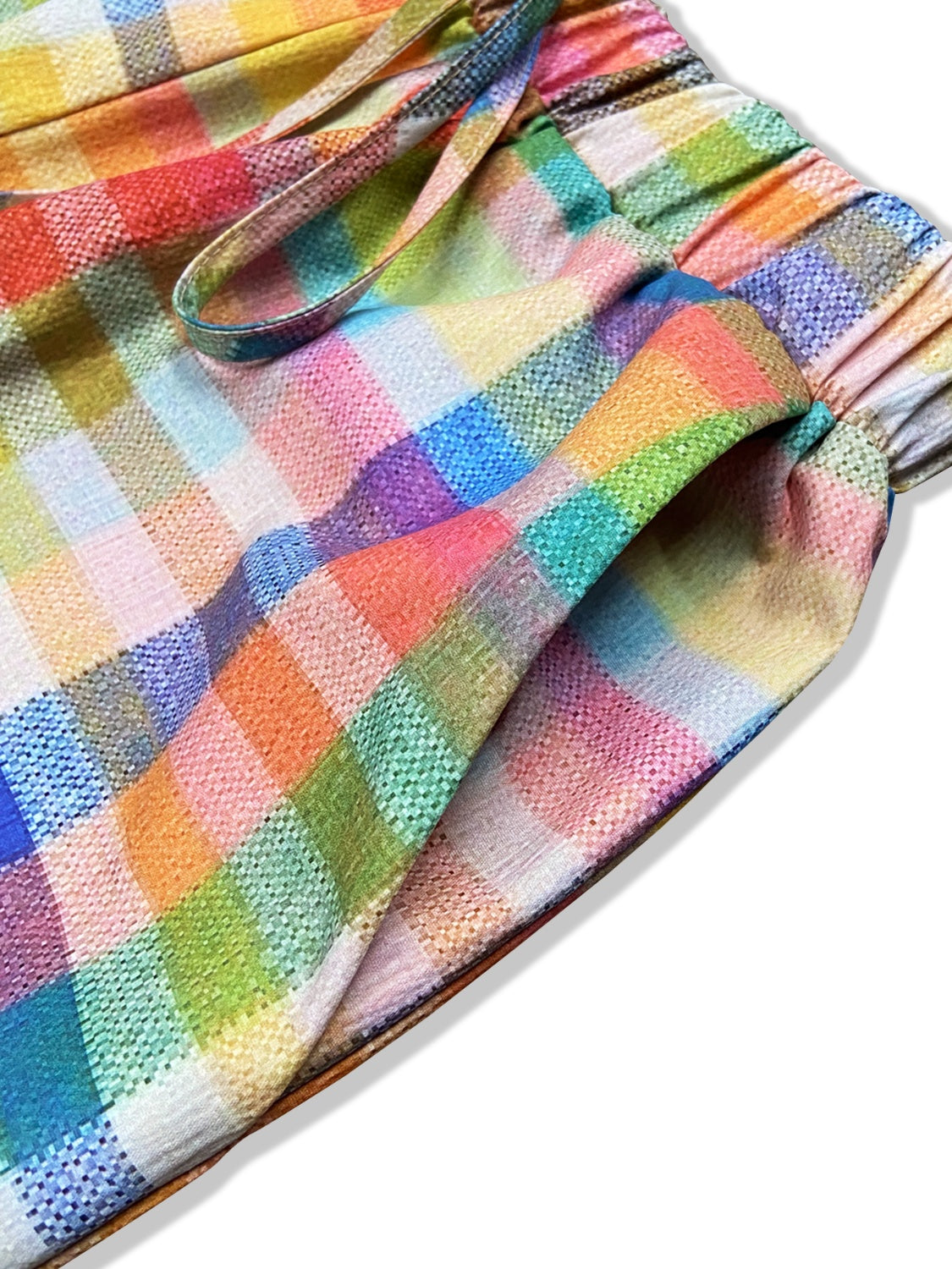 Calliste – Pantalon à carreaux taille élastique