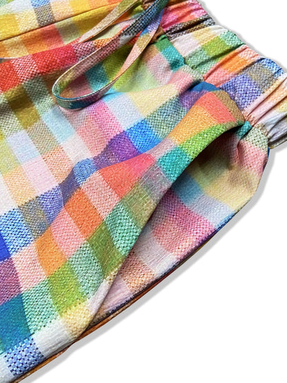 Calliste – Pantalon à carreaux taille élastique