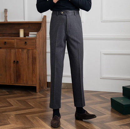 Pantalon droit en feutre de laine Bristol