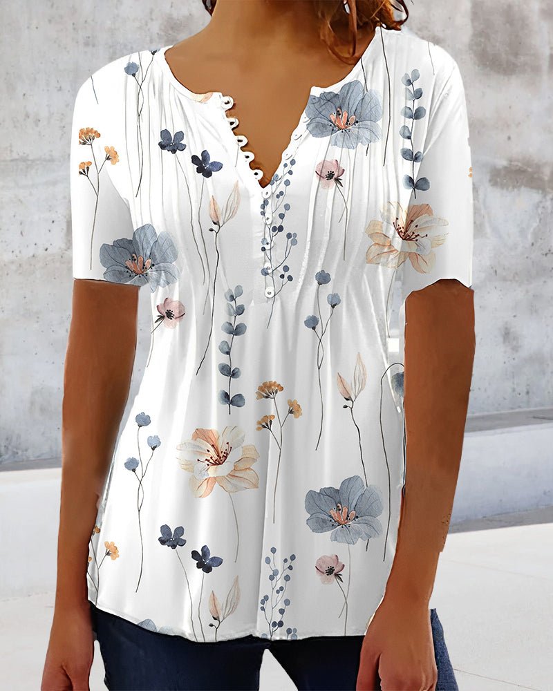 Lily | Blouse à col en V boutonnée