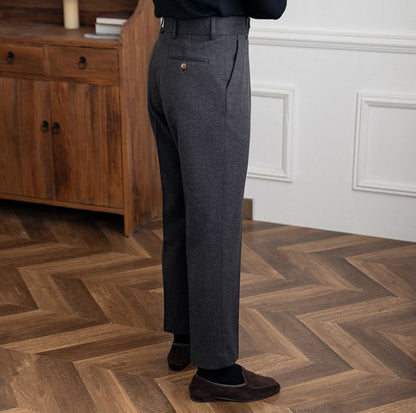 Pantalon droit en feutre de laine Bristol
